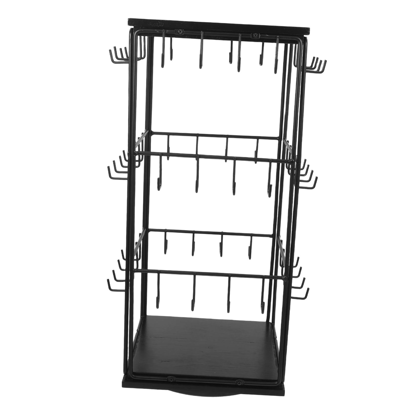 Espositore Per Orecchini in Legno e Ferro Rack Girevole Per Gioielli Organizer Multifunzionale Per Casa Dettaglio Risparmio Spazio
