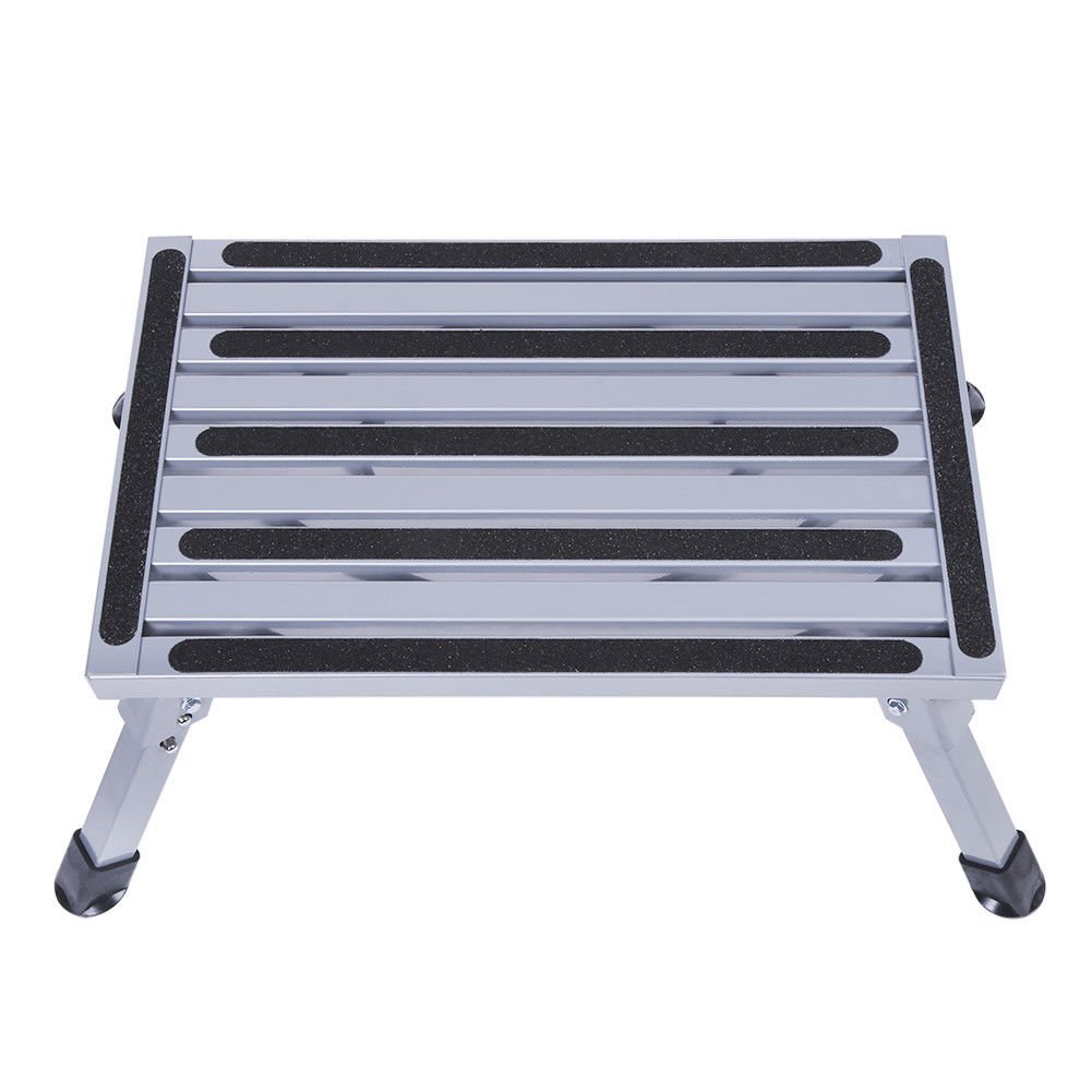 Wonderrun Stair Heavy Duty Step Stool one-Step Folding Aluminum Anti-Slip Portable Cover Bed Home Engineer