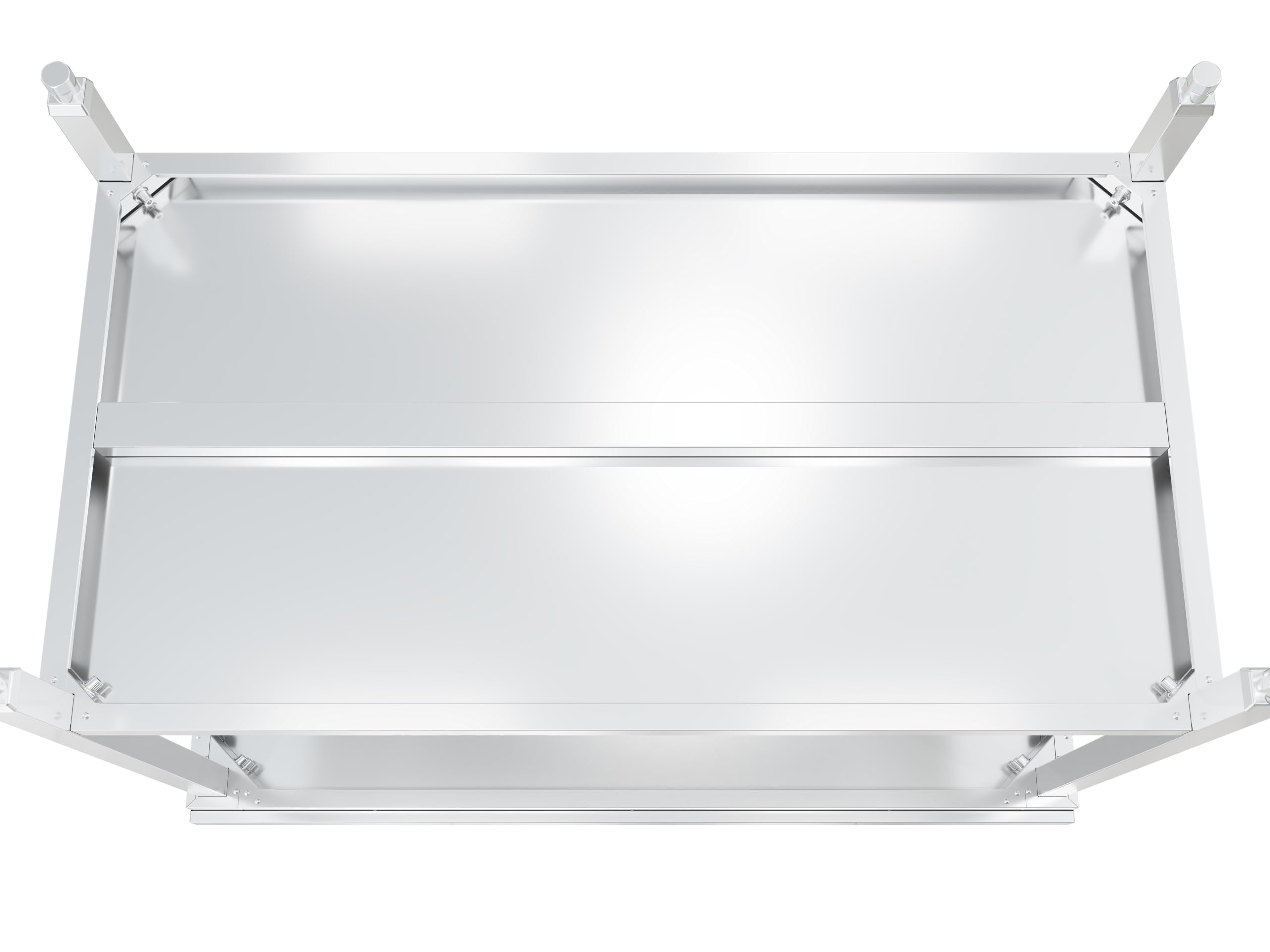 METRO Professional Tavolo da lavoro con alzatina GWTS4147B, acciaio inox, 140 x 70 x 85 cm, 2 ripiani, argento, ideale per ristoranti