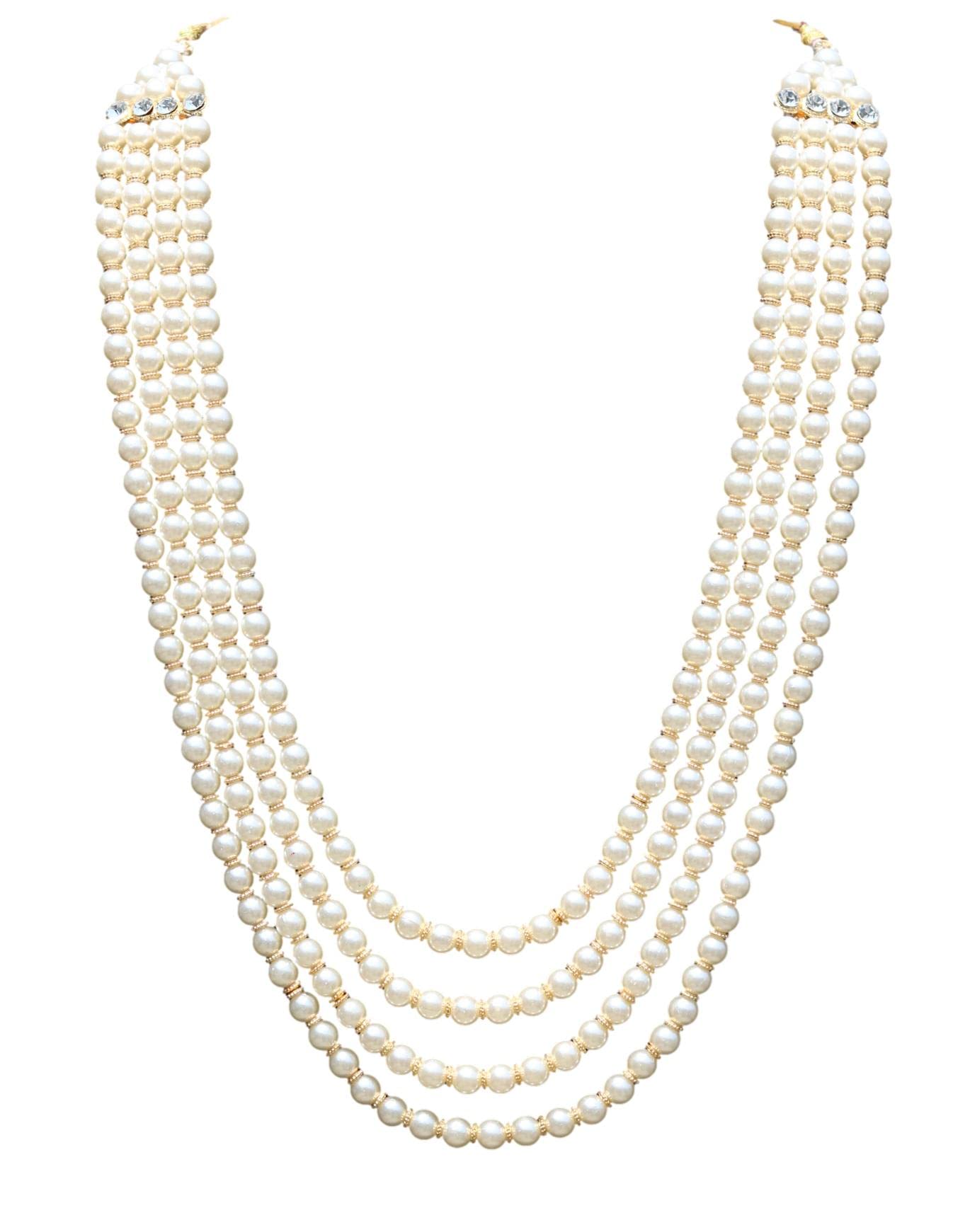 Geetanjali Crafts Handmade Pearl Stone & Studded AD(American Diamond) Necklace Jewellery For Men/Groom For Wedding(Dhula Mala/Kantha Haar) Or Special Occasions 7823 (B0BZ3ZB6TM) Amazon Price History, Amazon Price Tracker