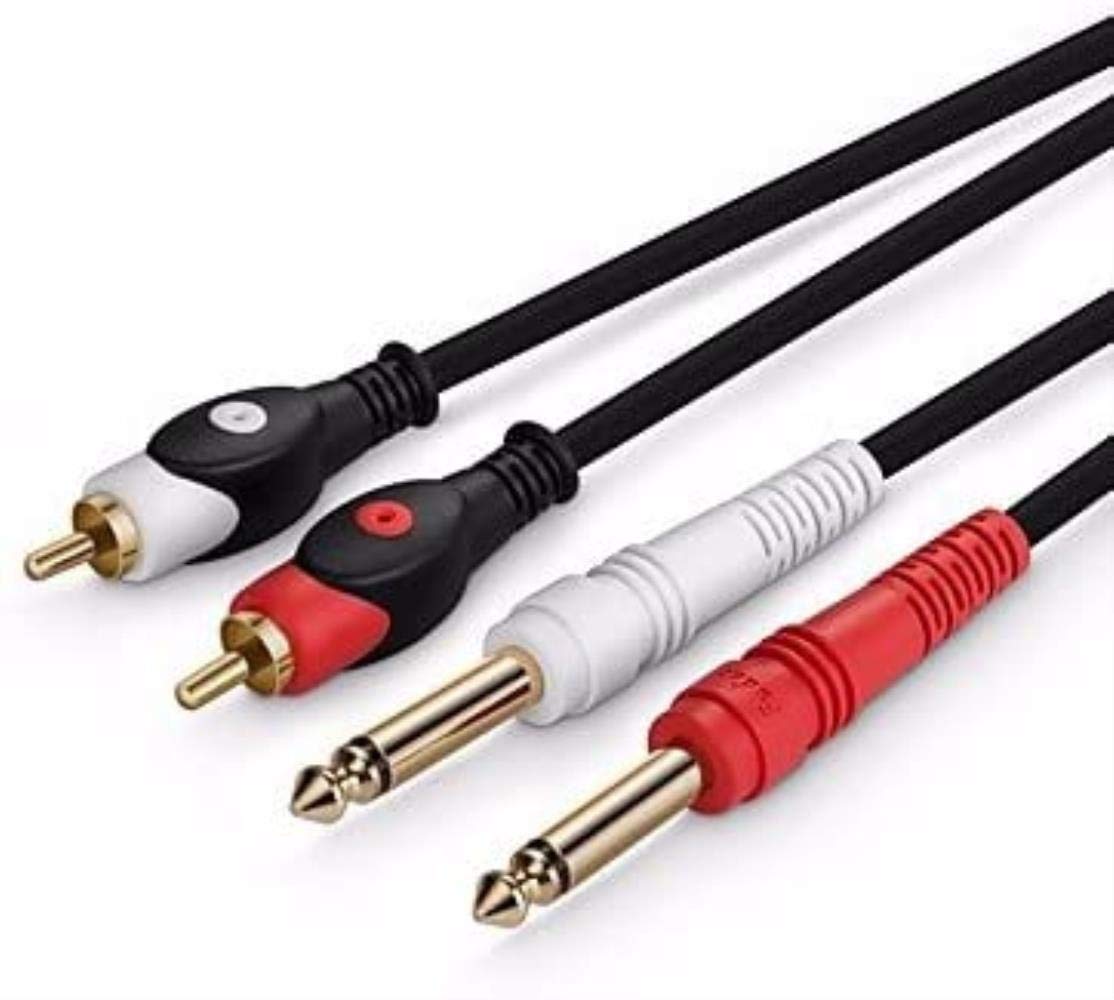 bhc For 2 RCA Dual 6.35 Interfaz de Audio Cable de la Guitarra de Doble Loto Macho (15 Unidades) Calidad de Sonido Premium (Color : A)