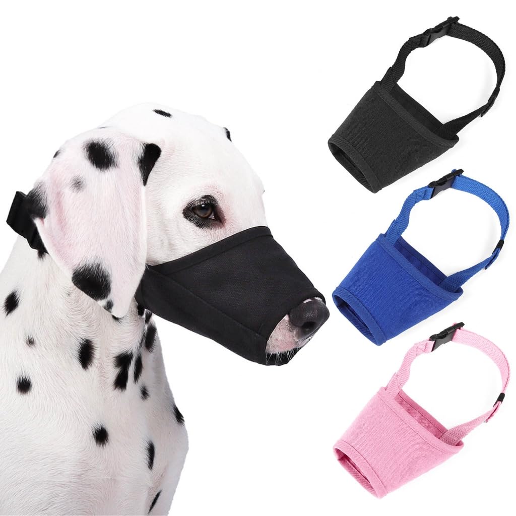 AntiBite Dog Muzzle with Breathable Fabric Fast Release Adjustable Strap Muzzle for Various Dog Breeds Outdoor Activity