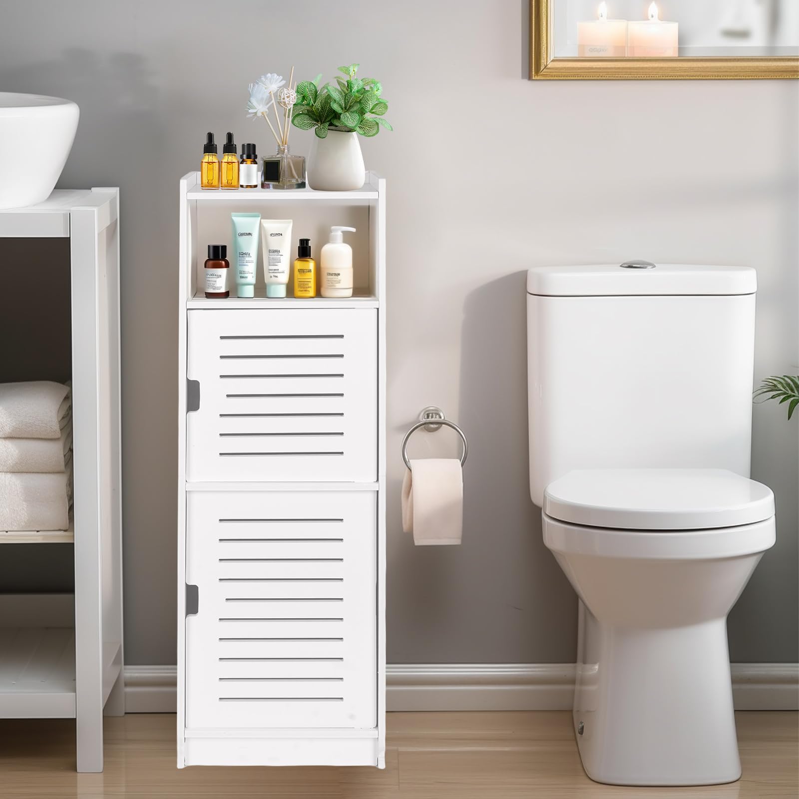 Amazon｜LONGSHINING トイレ収納 スリム トイレラック 隙間収納ラック