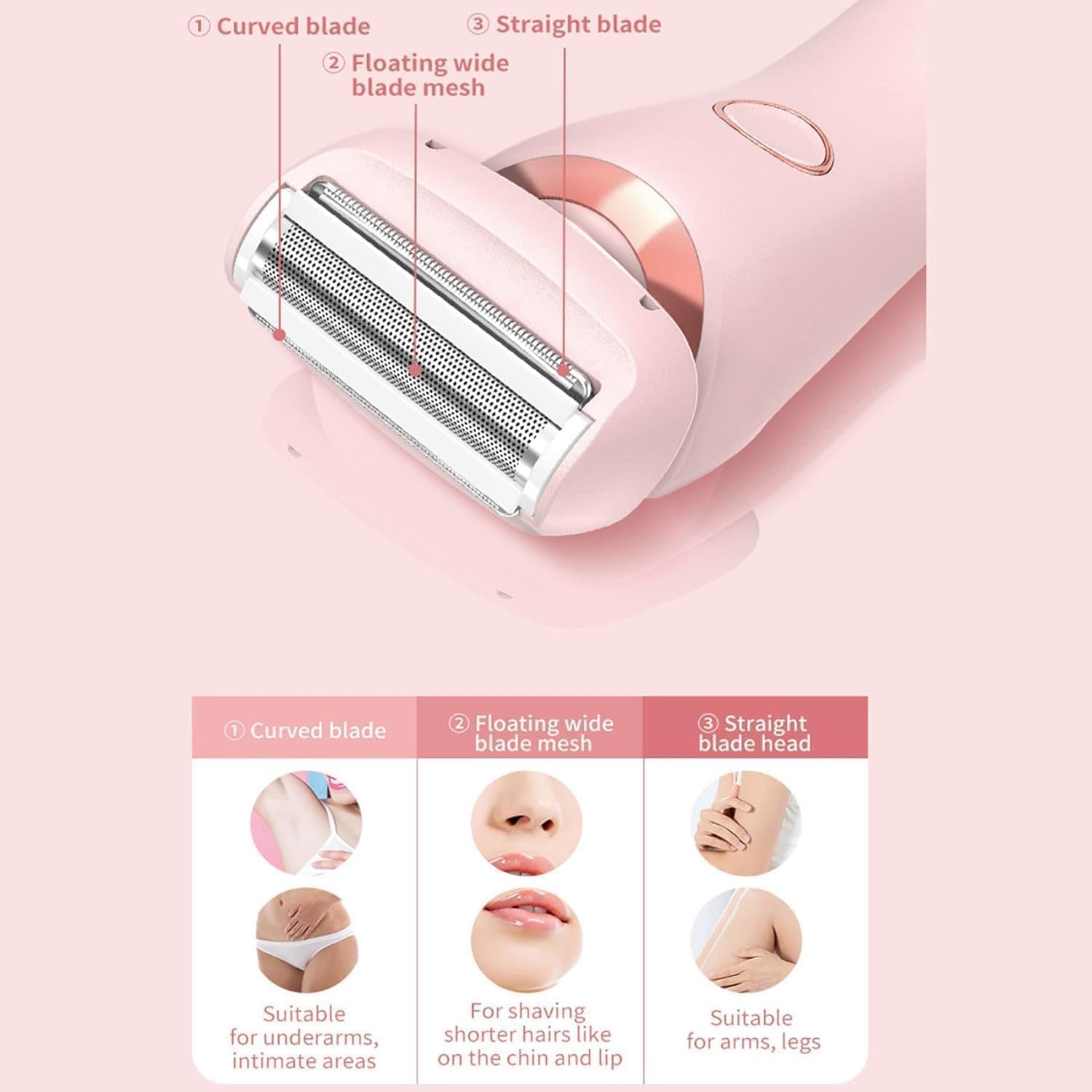 Rasierer Damen Elektrisch, Intimrasierer für Frauen,Smooth Skin,Elektrische Trimmer Rasierer mit LED-Anzeige für Damen (2 Stück)