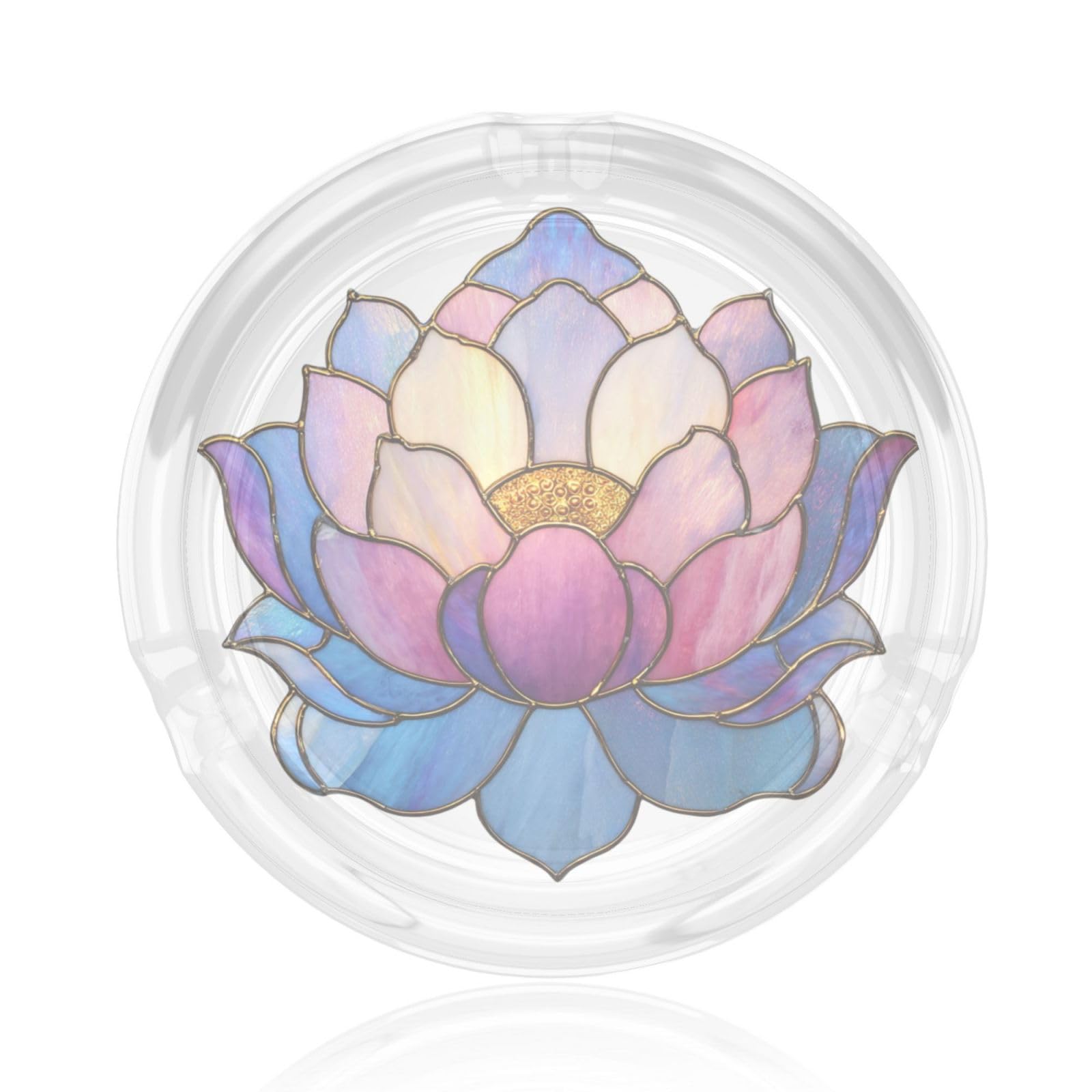 Stained Glass Lotus Flower In Purple And Pink Glass Ashtray For Cigarettes Ash Trays Case For Home Office Decor