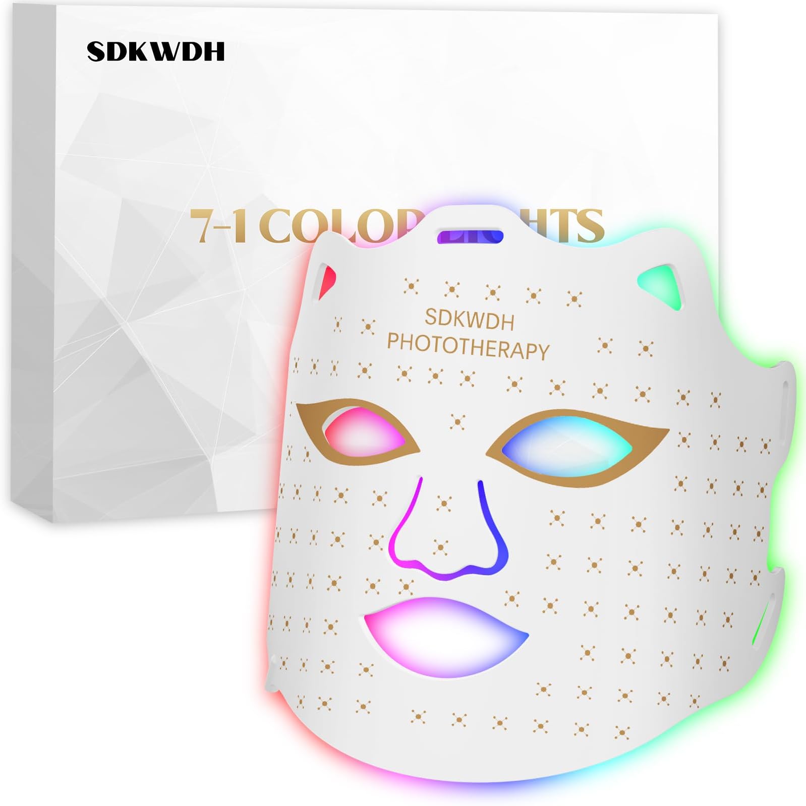 Red Light Mask for Face White