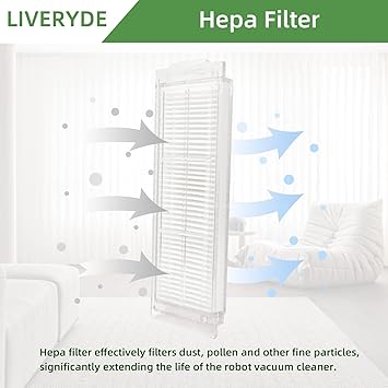 liveryde Accesorios Repuestos compatibles para Xiaomi Robot Vacuum Mop 2S / Mop P/Mop Pro / S12 / T12 B106GL, 1 Cepillo Central, 4 cepillos Giratorio, 2 filtros hepa, 2 paños de fregado5