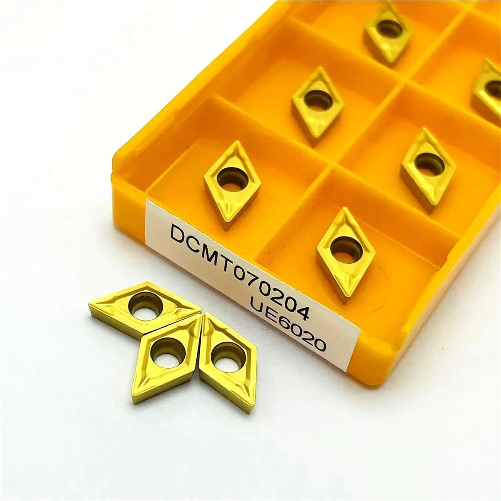 plaquita de torneado, 10 piezas DCMT070204 UE6020 VP15TF US735, herramienta de corte carburo alta calidad, inserto torneado DCMT 070204, juego insertos torno CNC(DCMT070204 VP15TF)