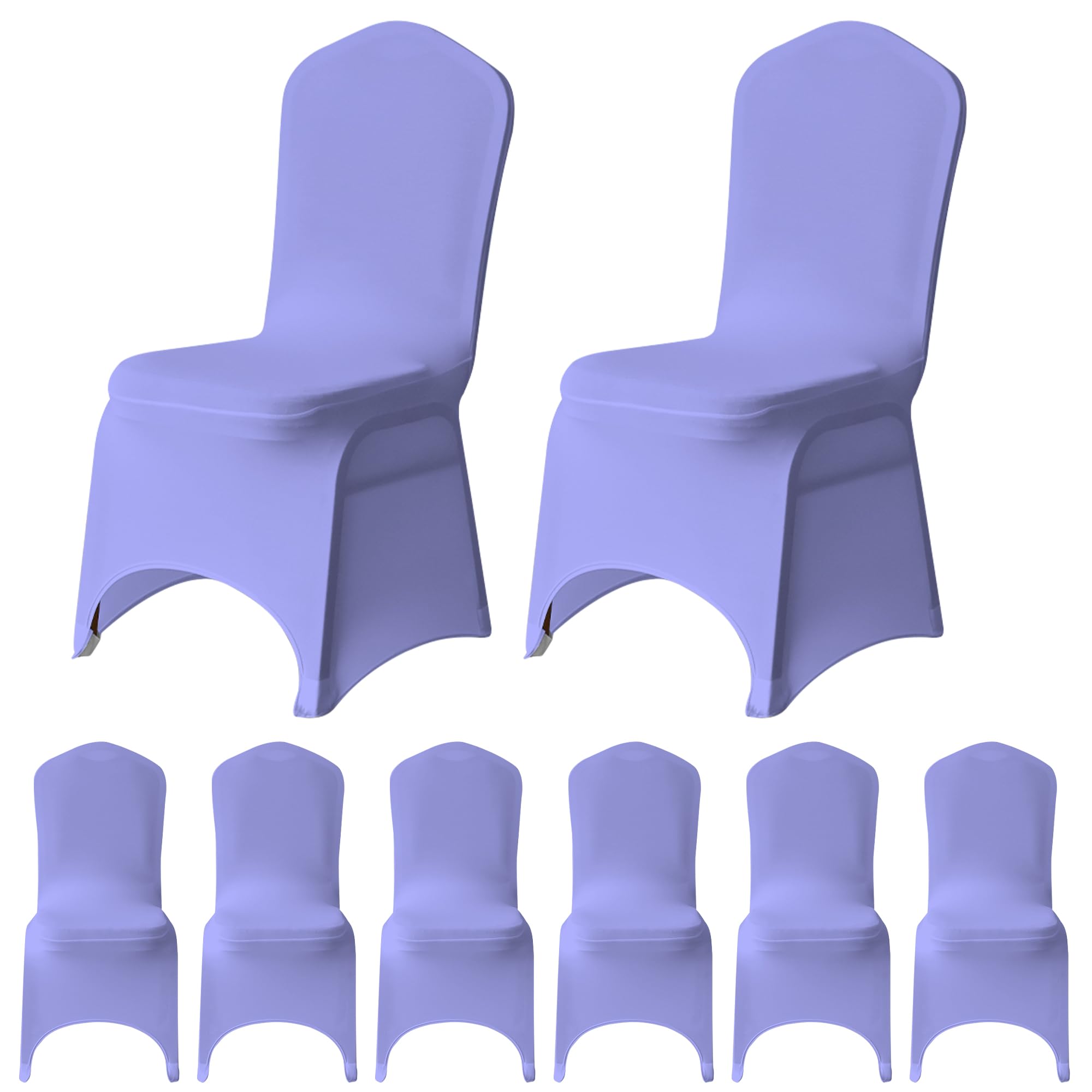 WedDecor Universal Wedding Chair Covers, 8Pcs Lavender Spandex Stretch Dining Chair Slipcovers, Washable Banquet Chair Covers for Parties, Events & Celebrations — image 1