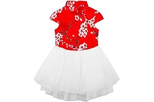 Little Girls' Short Sleeve Qipao Dress for a Festive Chinese New Year