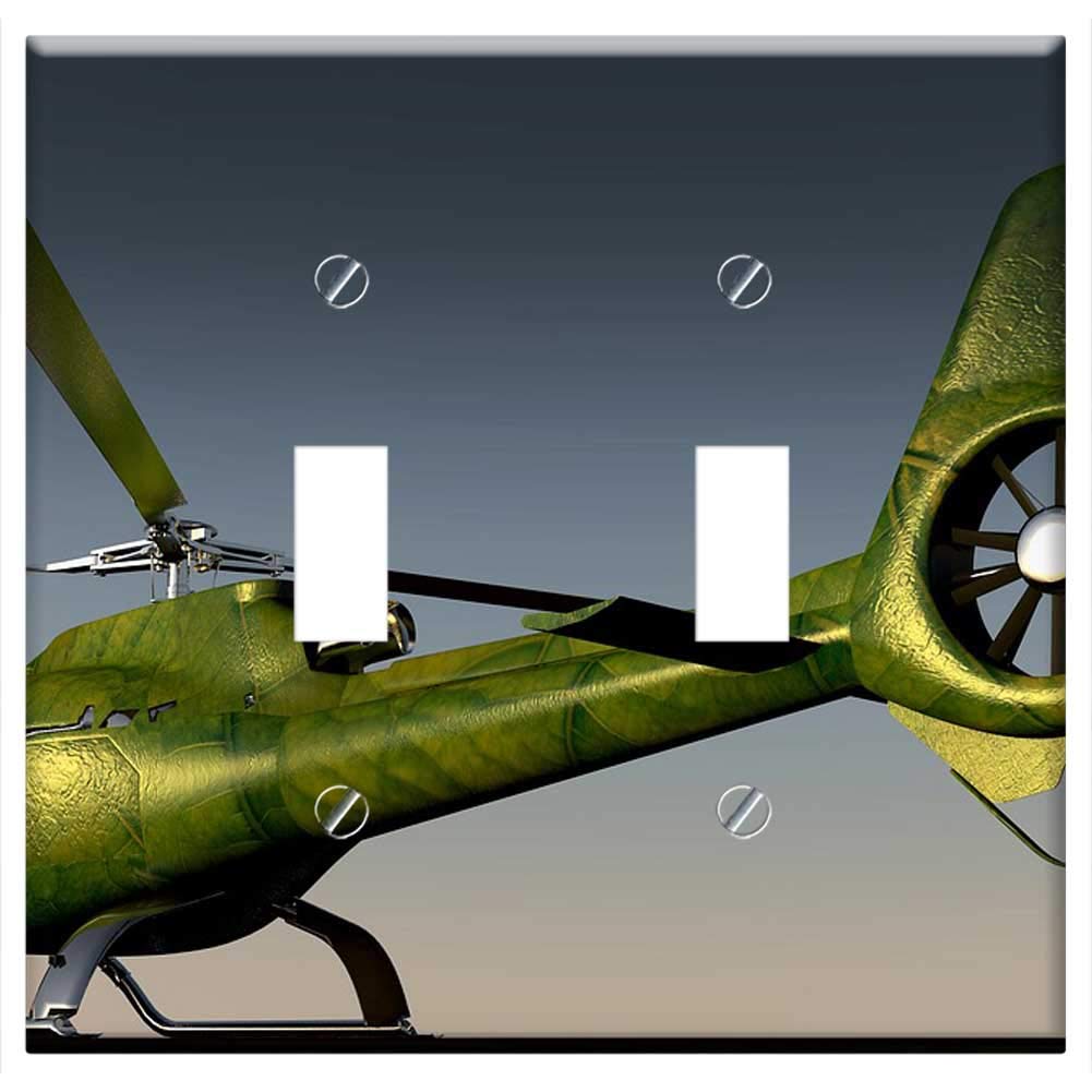 Switch Plate Double Toggle - Helicopter Rotor Rotors Aircraft Cockpit Flight 4