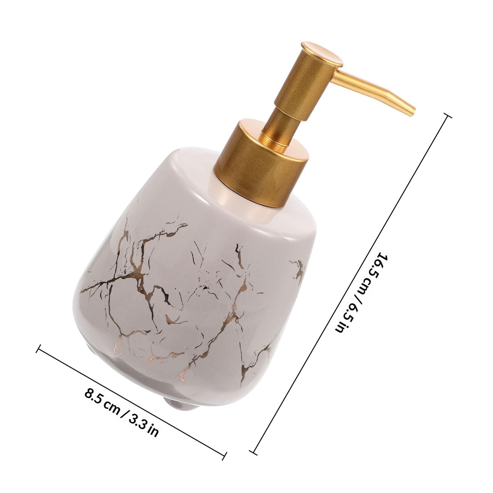 SUPVOX Dispenser di Sapone Pompa Ricaricabile in Ceramica Effetto Marmo Grigio, Flacone Portatile da Viaggio Compatto per Shampoo, Lozione e Bagnoschiuma, Erogatore Liquido per Bagno