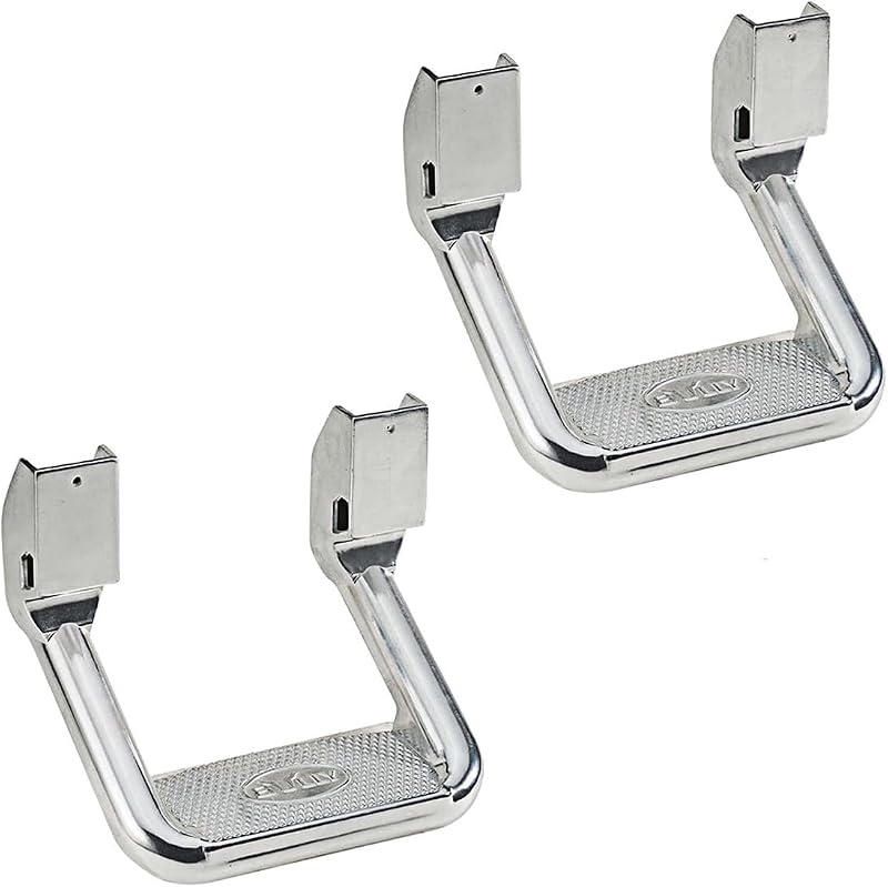 Juego de 2 estribos laterales de camioneta Bully AS-600 de aluminio pulido de ajuste universal para camionetas Chevy (Chevrolet), Ford, Toyota, GMC, Dodge RAM, Jeep | Estribos de ajuste universal para camionetas y SUV Chevy, Ford, Toyota, GMC, Dodge RAM y Jeep