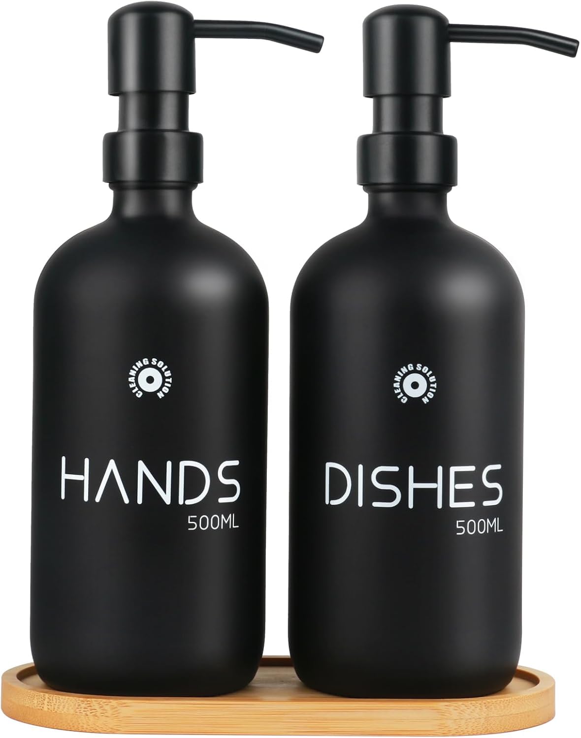 Soap Dispenser Set 2-Piece, 16oz Hand Soap Dispenser, Stainless Steel Pump