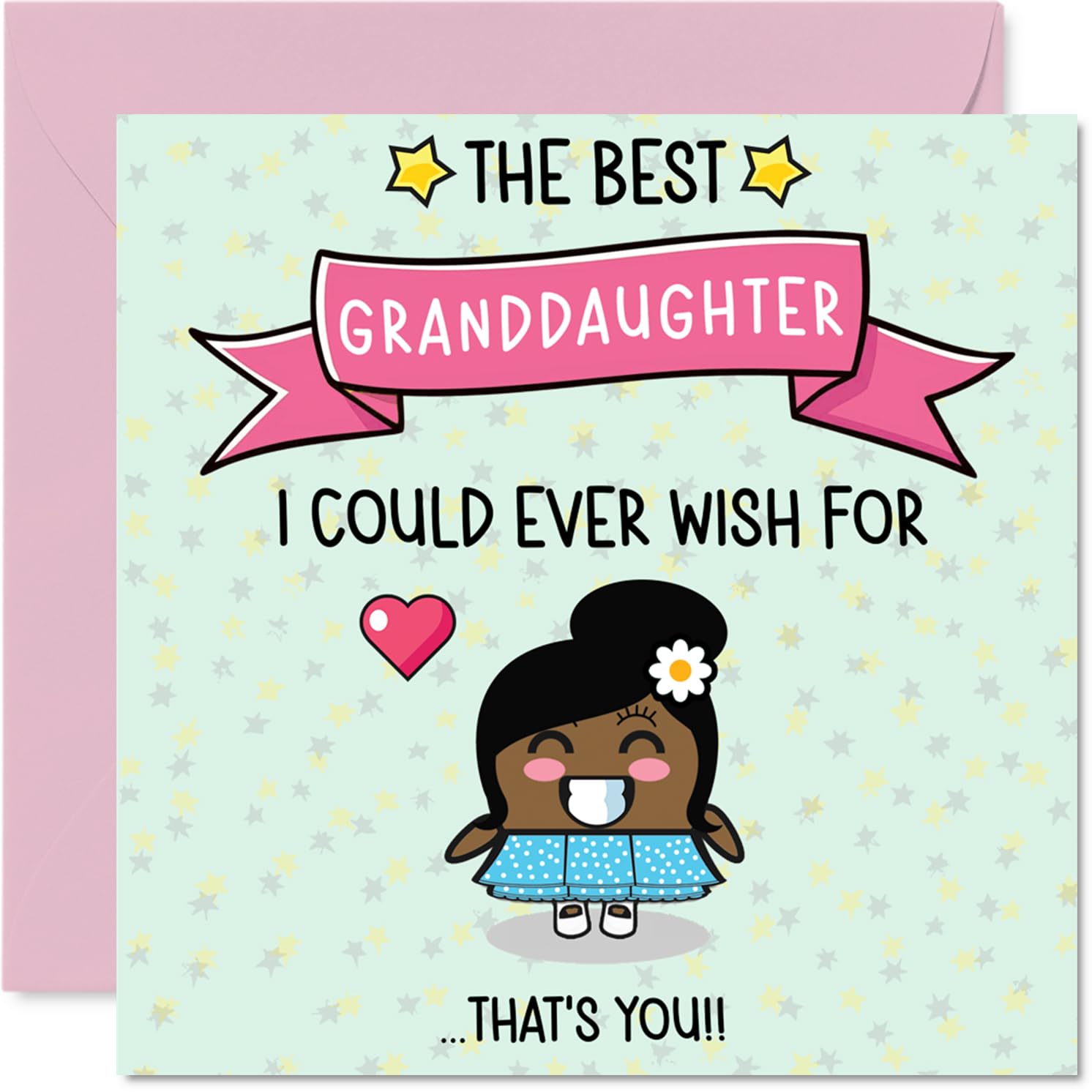 Granddaughter Birthday Card - The Best I Could Ever Wish For - Happy Birthday Card for Granddaughter from Grandad Grandma, 145mm Cute Bday Greeting Cards