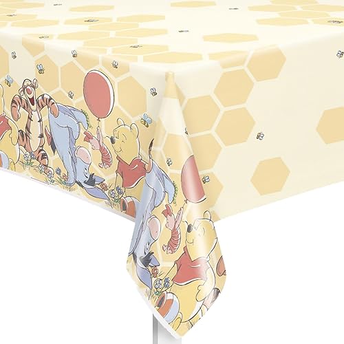 Miniatura 1 de Unique Disney Winnie The Pooh - Mantel rectangular de plástico para mesa, 54 x 84 pulgadas (1 unidad), mantel multicolor, perfecto para fiestas