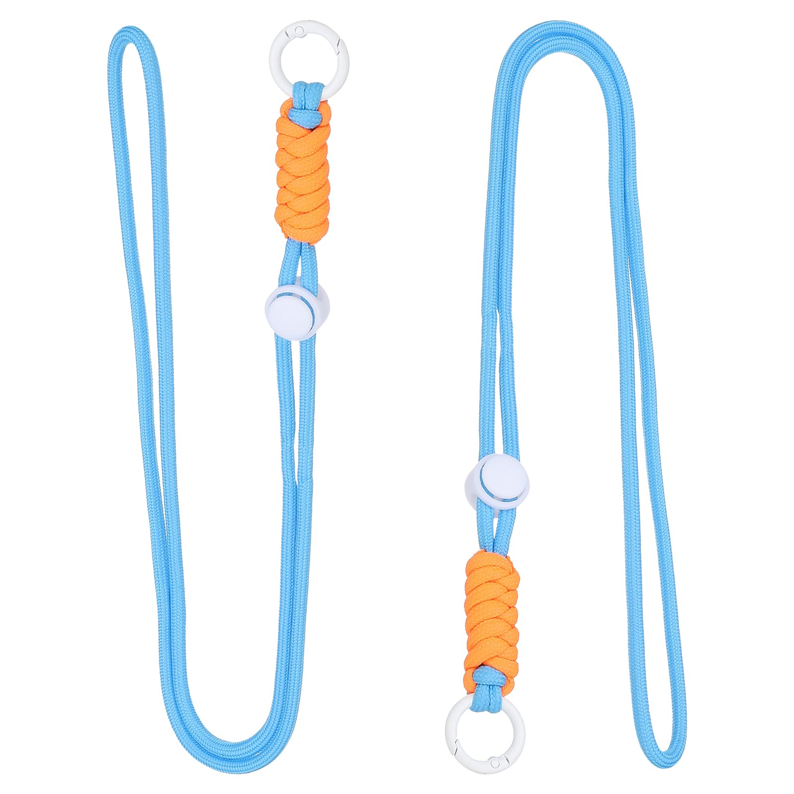 PATIKIL 2 Pcs Paracord Lanyard Necklace, Paracord Lanyard with Split Ring & Clip