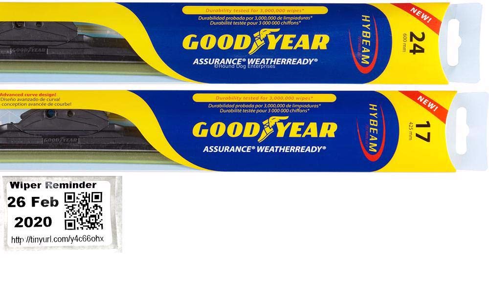 Windshield Wiper Blade Set/Kit/Bundle for 2007-2013 BMW 335i (Convertible) - Driver & Passenger Blades & Reminder Sticker (Assurance WeatherReady)