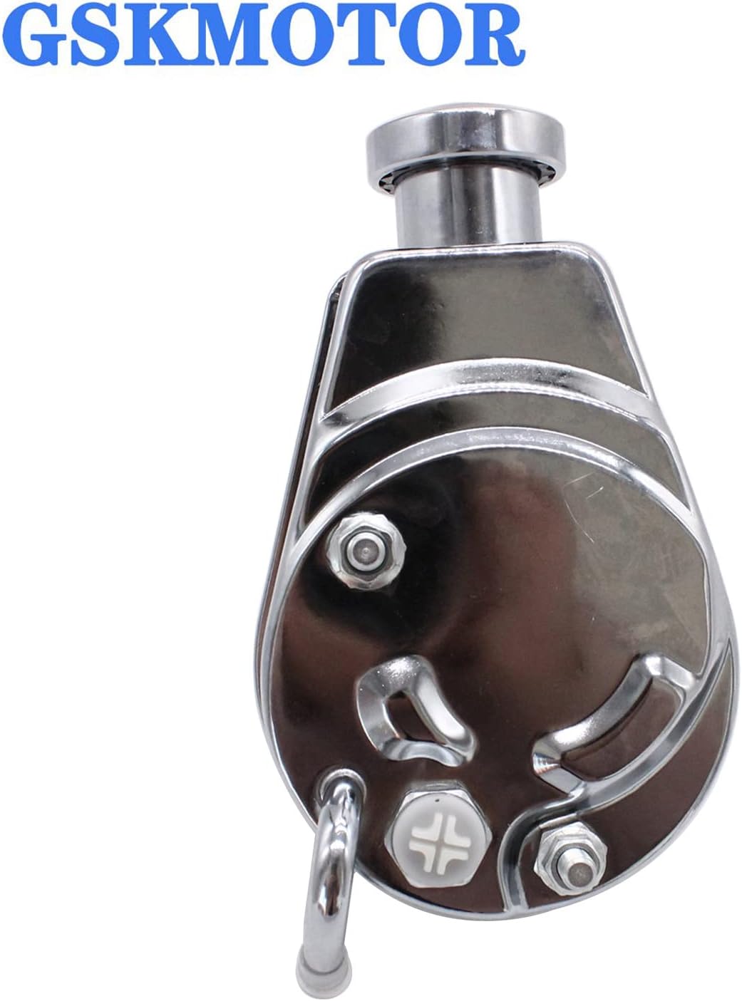 Power Steering Pump Chrome Saginaw P Series Power Steering Pump 5/8" Keyway Style Shaft Compatible with GM Vehicles GMC Chevrolet Chevy Buick Oldsmobile Pontiac Chrome