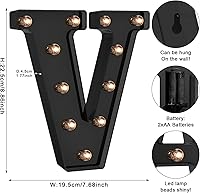 Vista 300 de Foaky LED Letter Lights Sign Marquee Light Up Letters Sign for Night Light Wedding/Birthday Party Battery Powered Christmas Lamp Home Bar