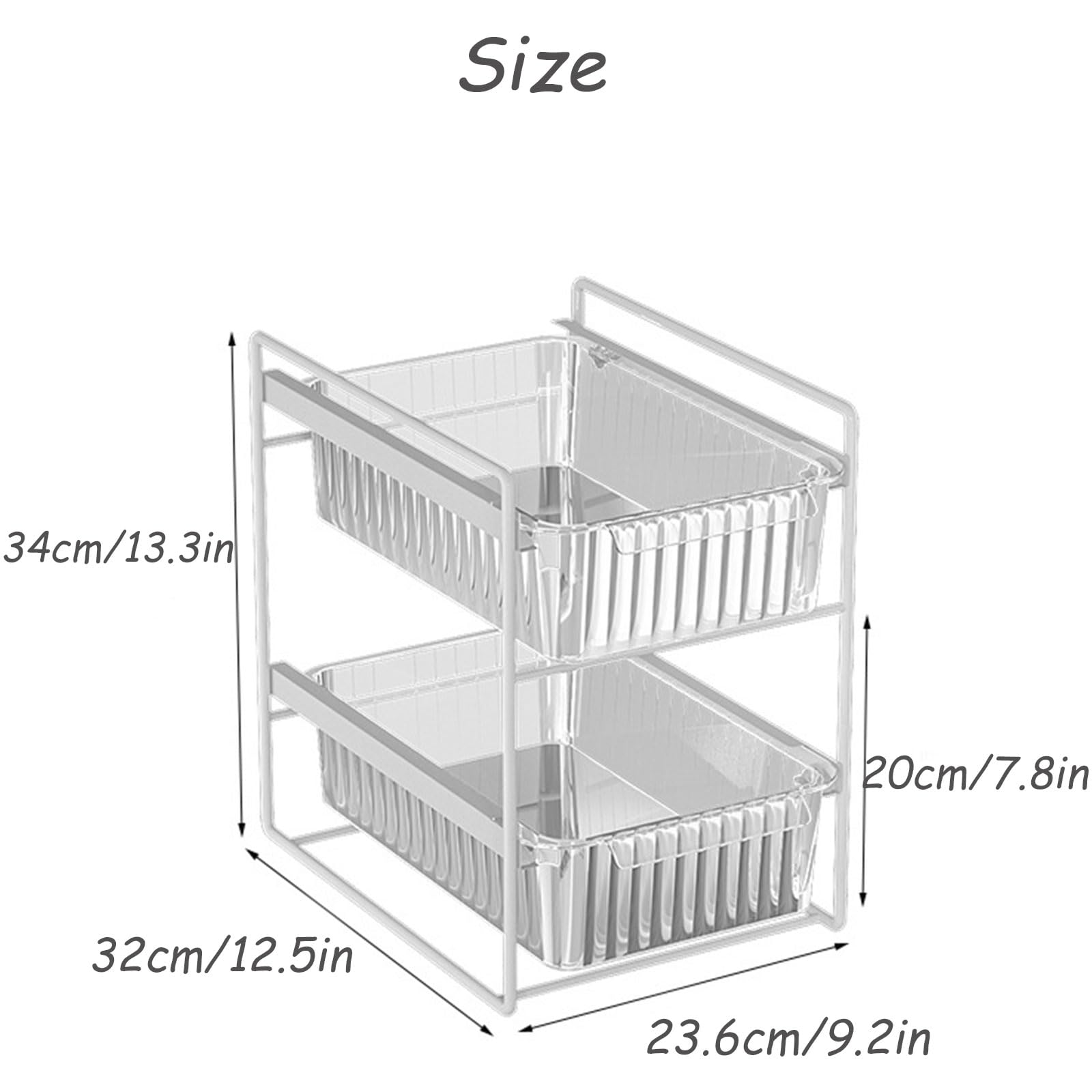 Dxcaicc Organiseur d'armoire extractible, tiroirs sous évier, Panier de Rangement pour tiroirs,étagère de Rangement Domestique pour Salle de Bain et Cuisine,d'or,2Layer