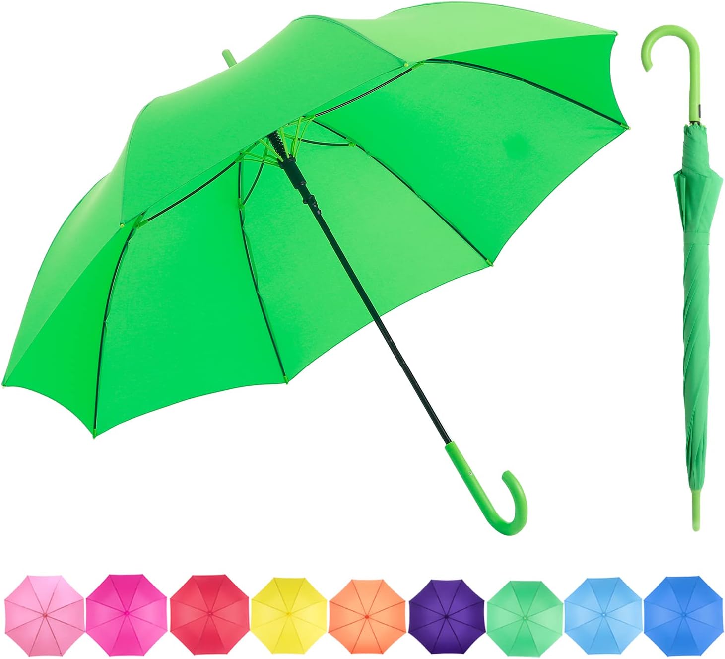 RUMBRELLA Yellow UV Stick Umbrella Auto Open UPF 50+ with J Hook Handle 50IN : Clothing, Shoes & Jewelry