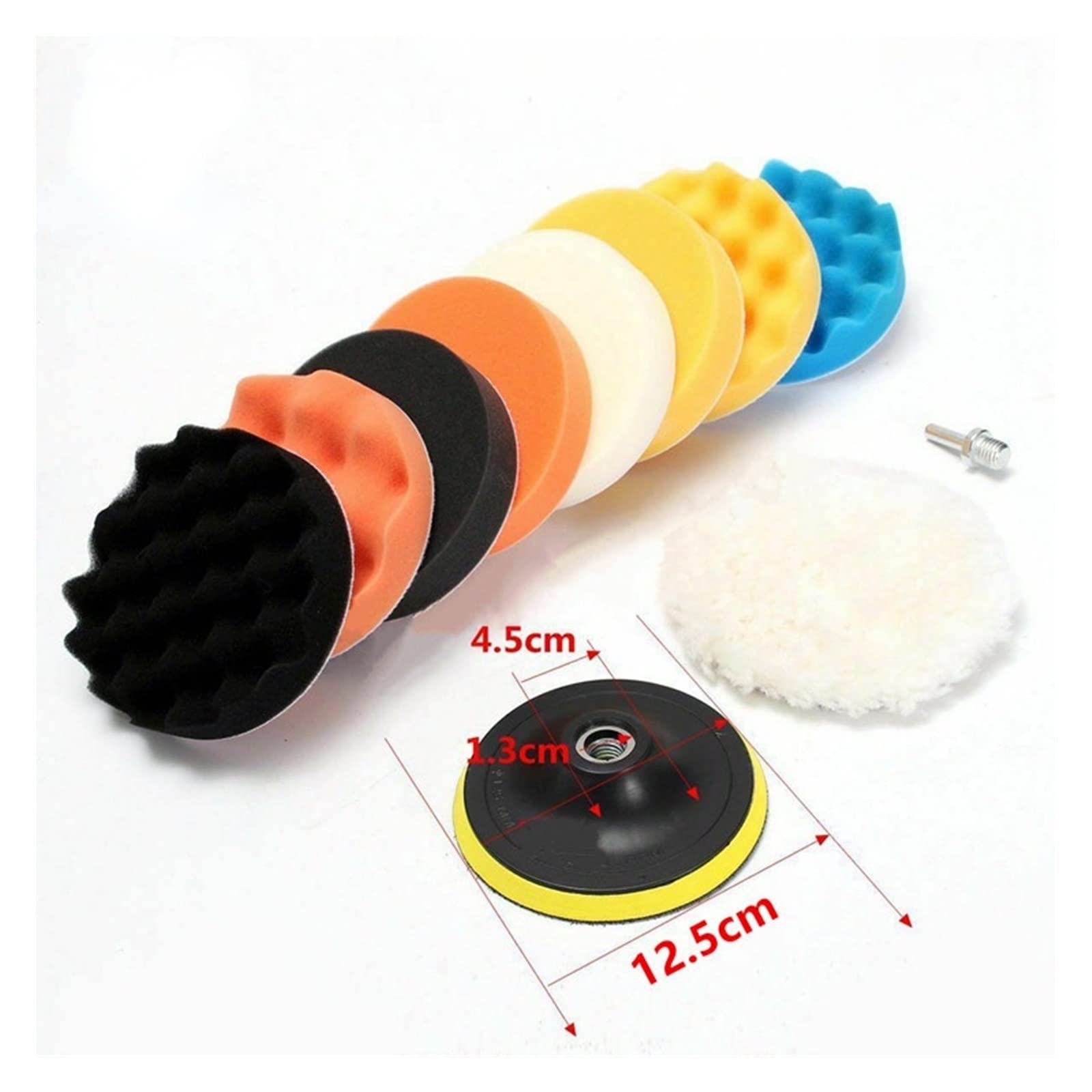 11Pcs 3 Pollici Tampone for Lucidatura Spugna di Lucidatura Kit di Attrezzi A Mano for Auto Lucidatrice Autoadesiva Lucidatura Ceretta Ruota di Lana Spugna Go (Color : 11pcs M10)