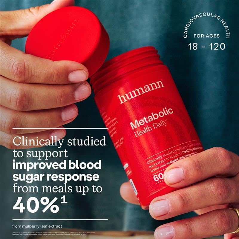 Humann Metabolic Health Daily, Triple-Action Blood Sugar & Glucose Support, Mulberry Leaf Extract & Green Tea Extract Phytosome, Metabolic Balance Supplement, Plant-Based Non-GMO, 60 Capsules - Image 2