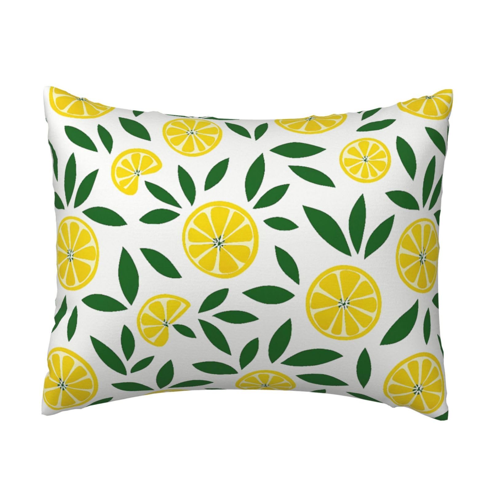 Juicy Lemon Slice and Leaf Pillowcase Soft Plush with Zipper Decorative Pillowcovers 16x20 in