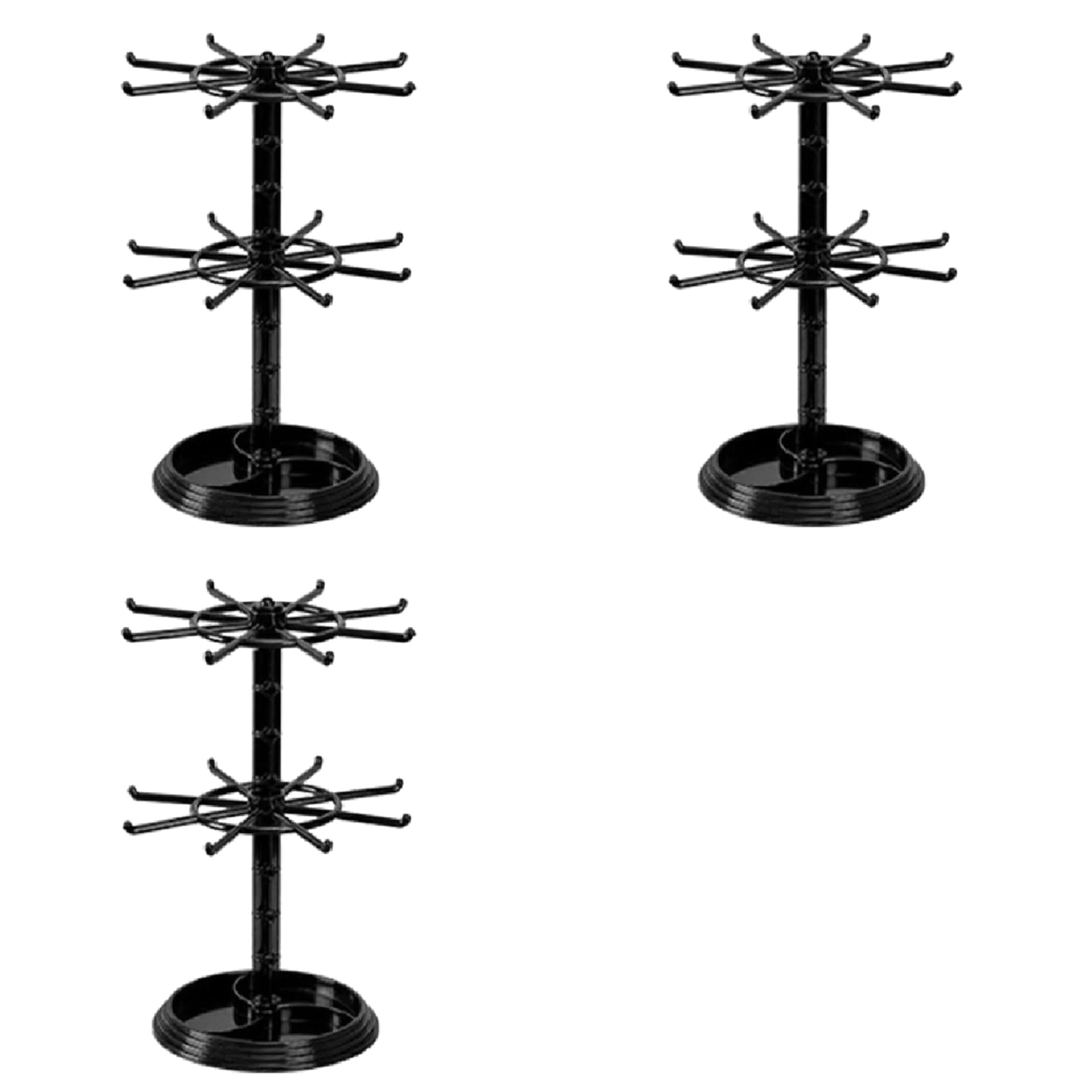 Hndhbfgrt 3X Organizer 2 Tier Rotating Jewelry Display Stand Necklace Tower Storage Rack for Earrings Watch Showcase
