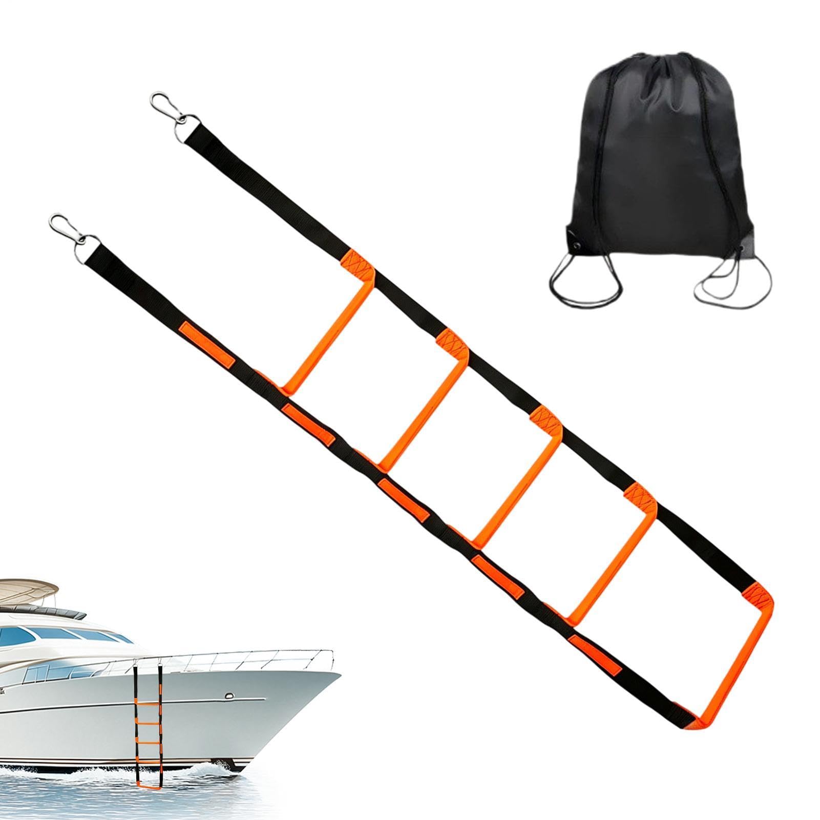 Scaletta portatile pieghevole a 5 gradini per barca | Scaletta per kayak, yacht, pontone, canoa, attività all'aperto, snorkeling, pesca, nuoto