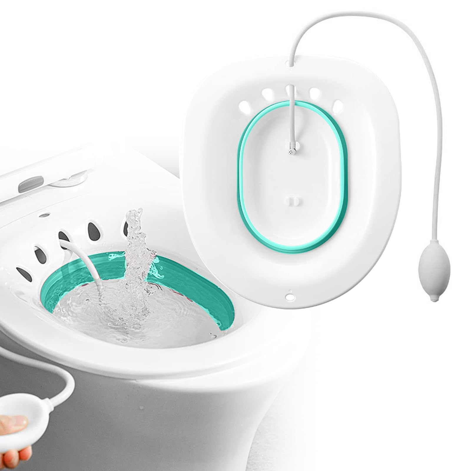 Sitz, lavabo pieghevole per WC, con sciacquone, sedile a vapore, bidet per ferite post-partum, donne incinte, emorroidi, cura perineale, episiotomia, recupero anziani e pazienti