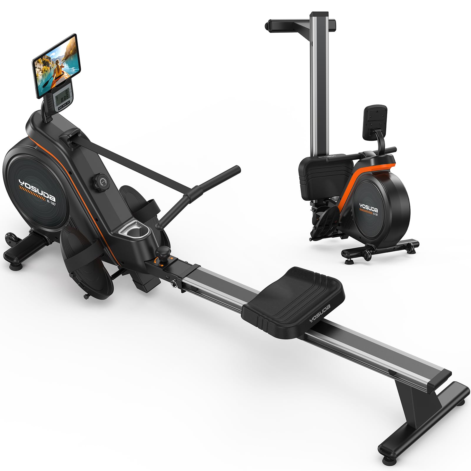 YOSUDA Rowing Machine for Home Gym - Upgraded Magnetic Foldable Rower Machine