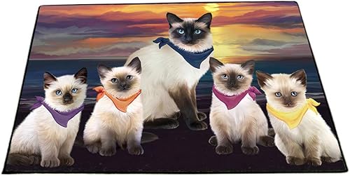 Vista 18 de Doggie of the Day Siamese Cat Floor Mat - Easter Holiday - Best Dog Doormat - Protector Decor - Unique Portrait Art - Premium Quality Decoration