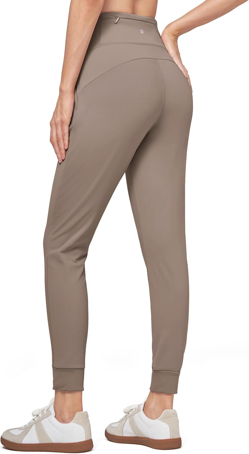 Willit Women's Fleece Lined Jogger Pants Zipper Pockets Water Resistant Winter Hiking Sweatpants Thermal Running High Waisted - Image 2