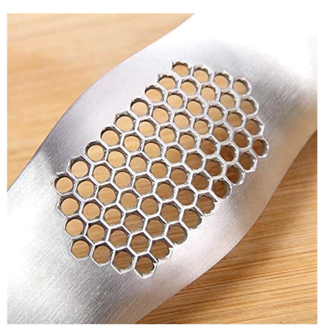 Knoblauch Stampfer Edelstahl-Knoblauchpresse Knoblauchzerkleinerer Metall-Ingwer-Knoblauchschneider FüR Knoblauch Ingwer
