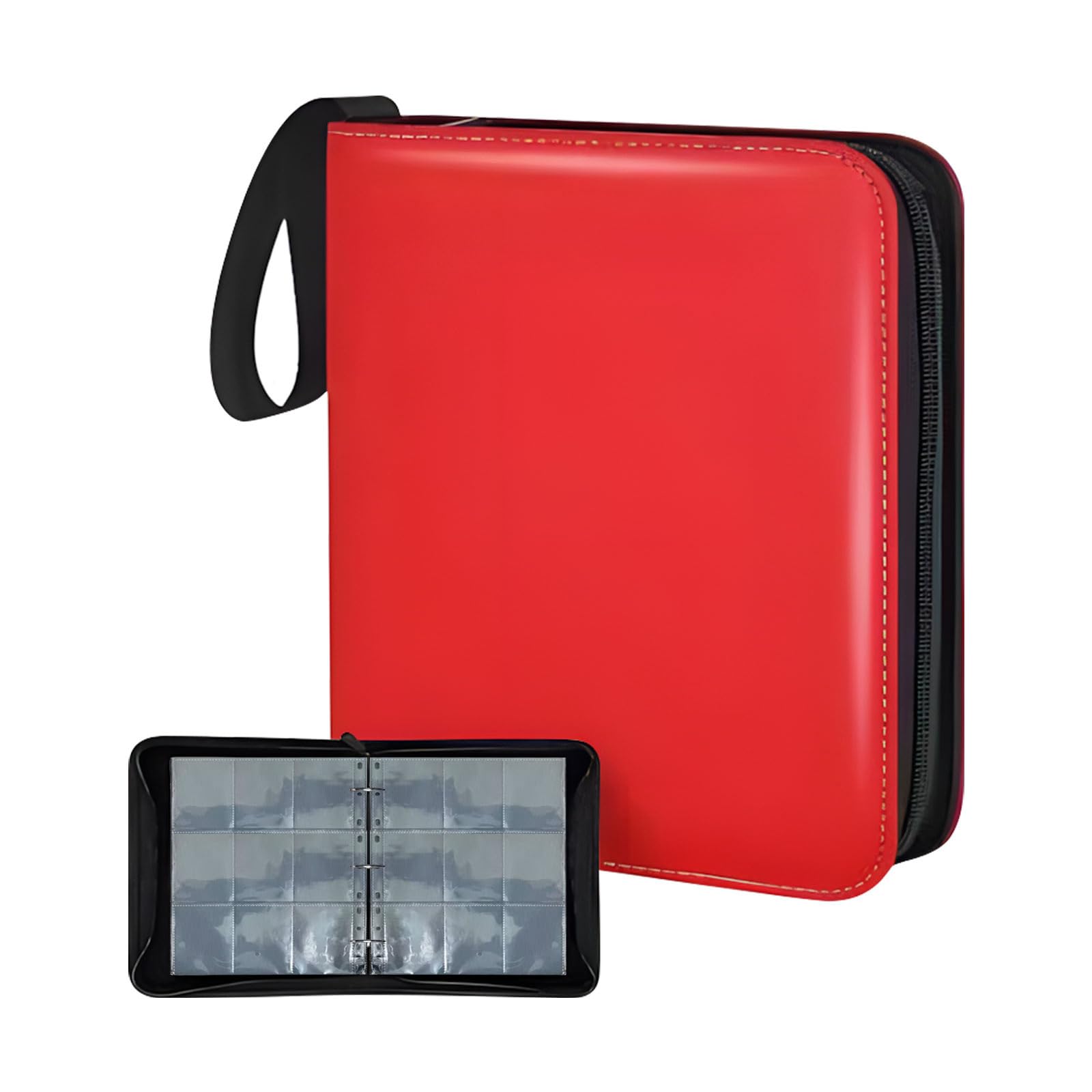 9 Pocket Card Holder with Secure Closure 50 Pages 900 Slots Premium PU Cover for Game Collectors Game Card Collection Case