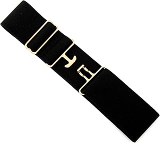 Equestrian Belt Bit Buckle, Equine Horsebit Stretchable, Womens/Mens Elastic Horseback Belt for Riding Breeches