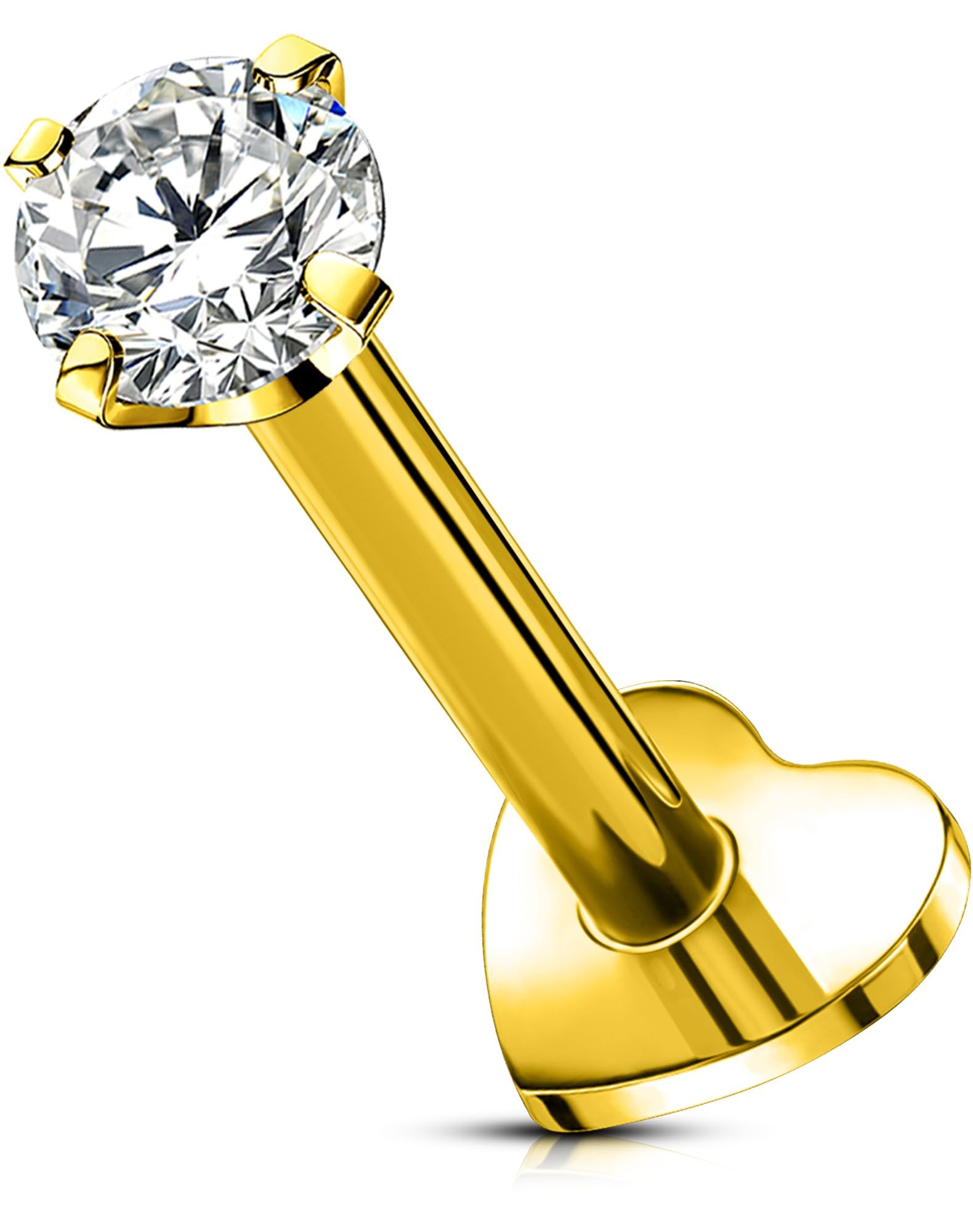 Internally Lip Piercing Forward Helix Piercings Gold Labret Lip Stud 16G Lip Piercing Jewellery 5/6/8/10/12 mm Conch Tragus Cartilage Bar Titanium Flat Back Earrings