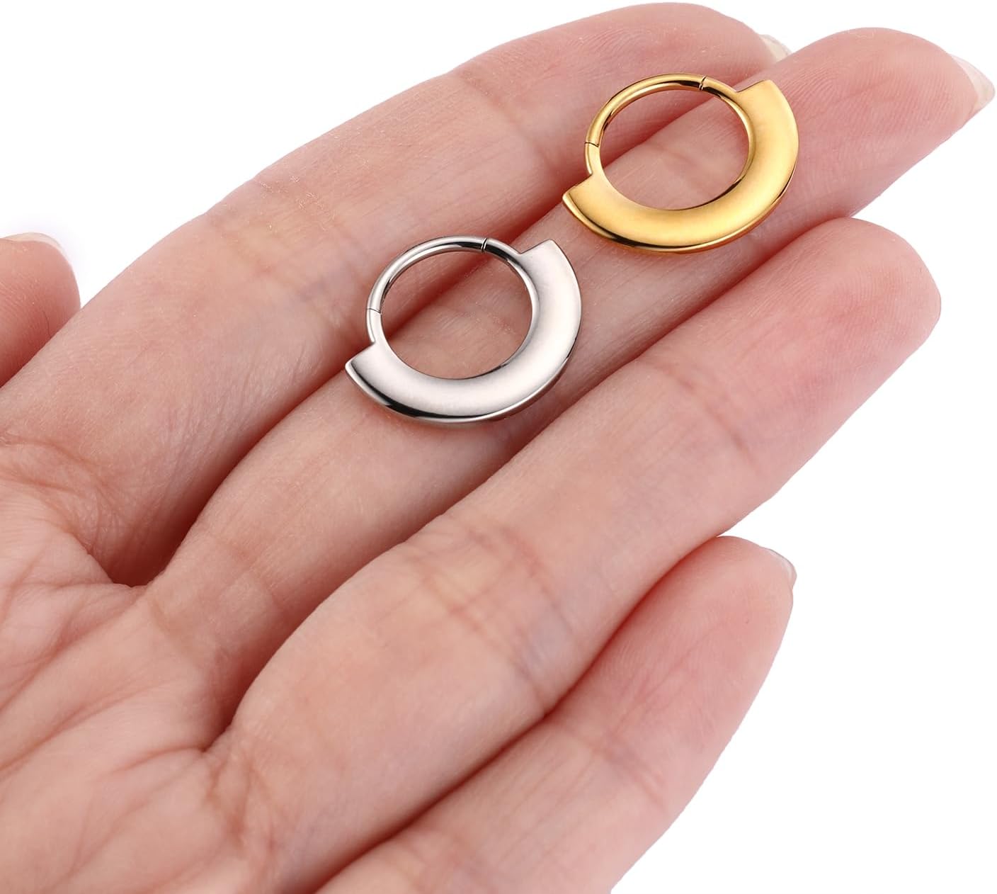 PEAKLINK 316L Surgical Steel Septum Clicker Ring Nose Hoop 16G Tragus Rook Daith Piercing Jewelry Cartilage Helix Conch Hoop Earring for Women - Image 3