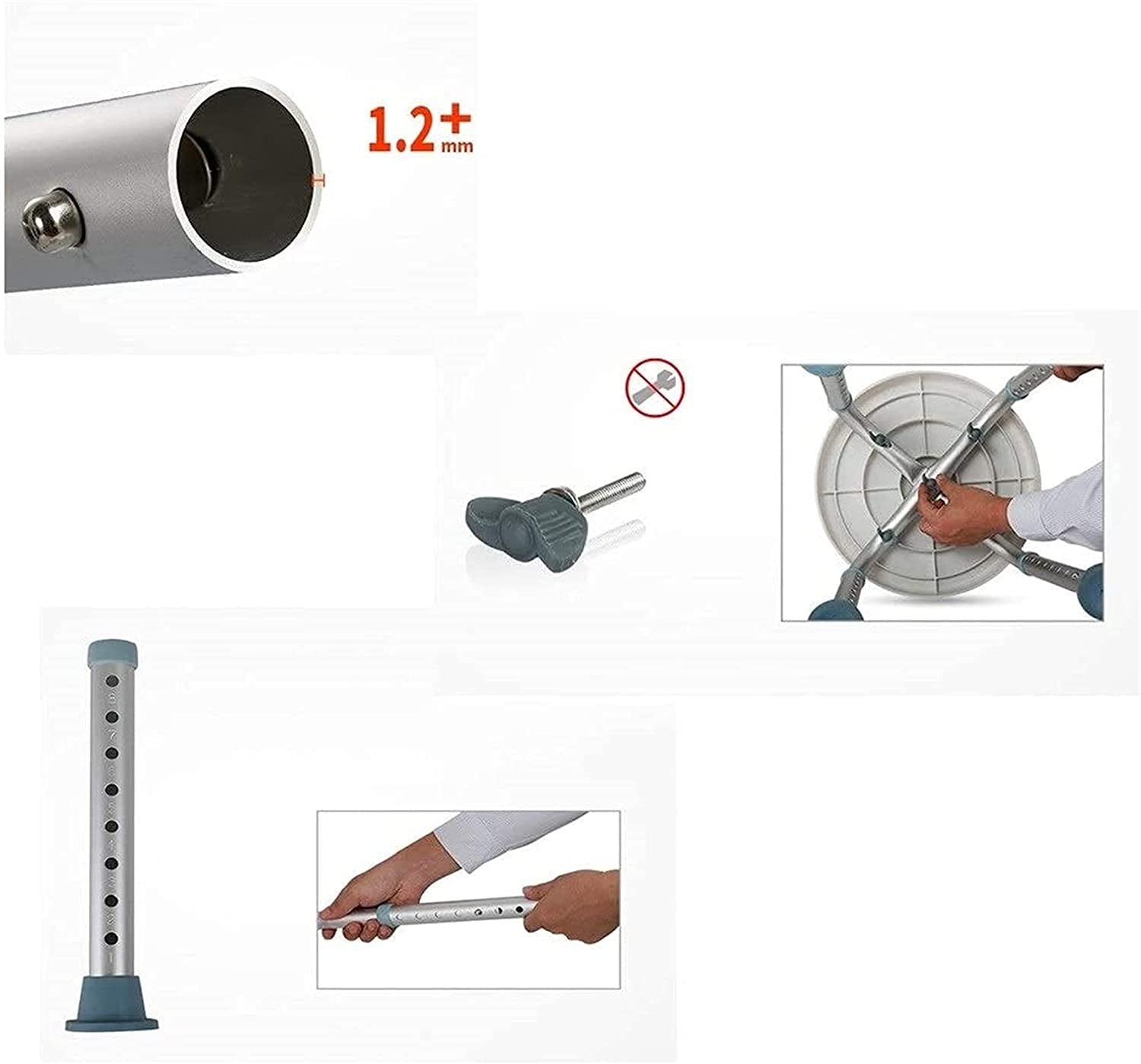 Asientos De Ducha, Taburete De Ducha Silla De Ducha Baño Redondo De Aleación Silla De Baño Giratoria De 360 Grados Antideslizante Ajustable 8 Altura Banco De Ducha para Ancianos Em
