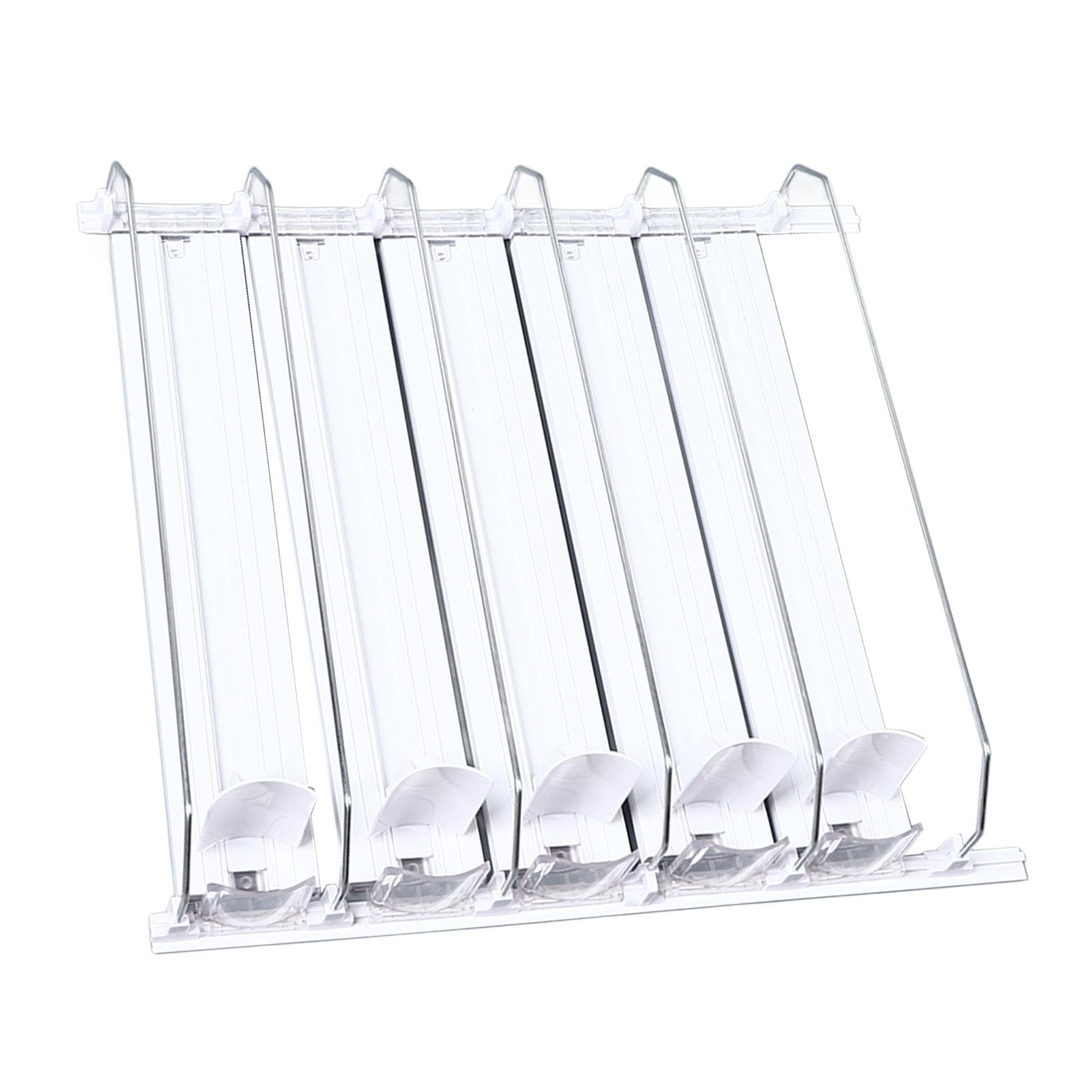 AMONIDA Organizer per Lattine di Soda Caricato a Molla, Ideale per Frigoriferi e Refrigeratori per garage. Facile Installazione (WHITE)