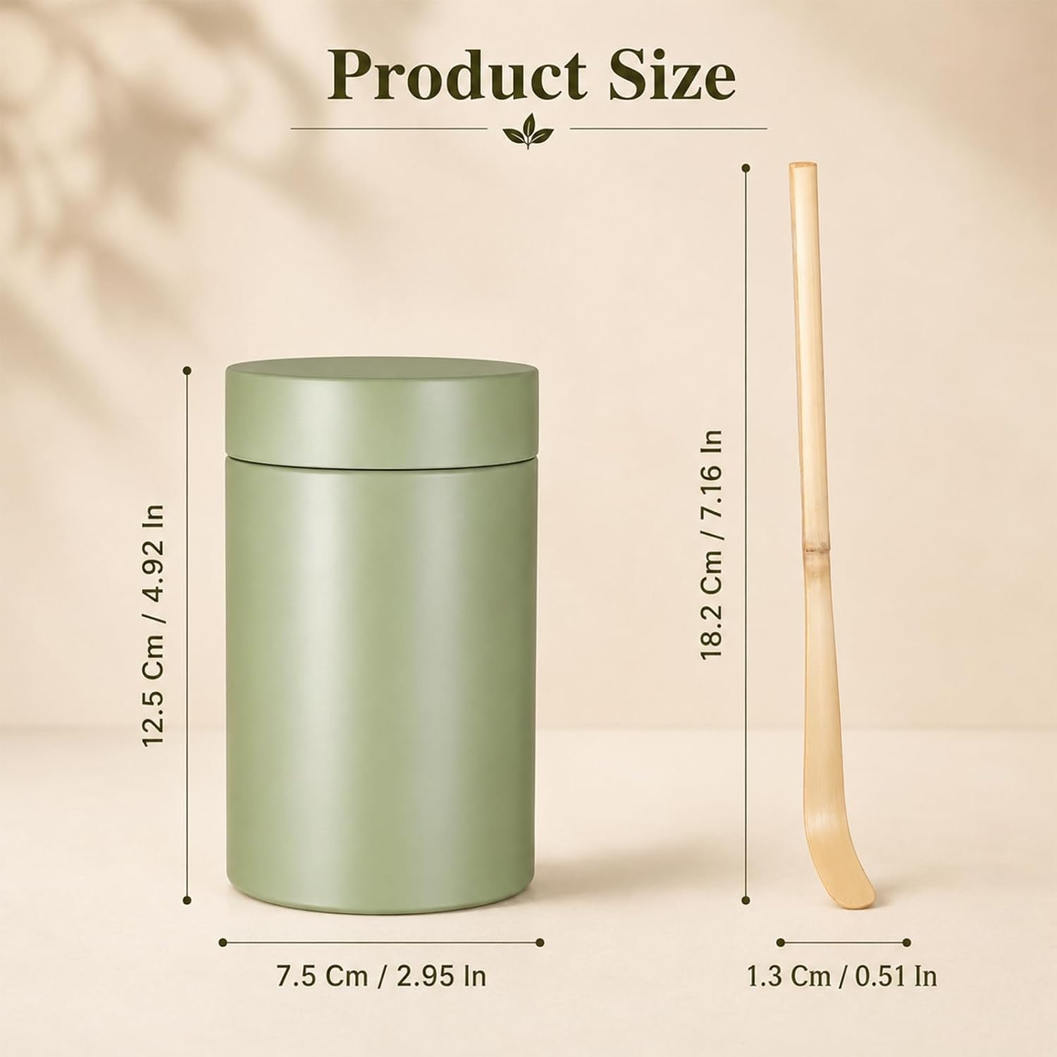 Matcha Container, Matcha Tin Storage Container Airtight with Scoop
