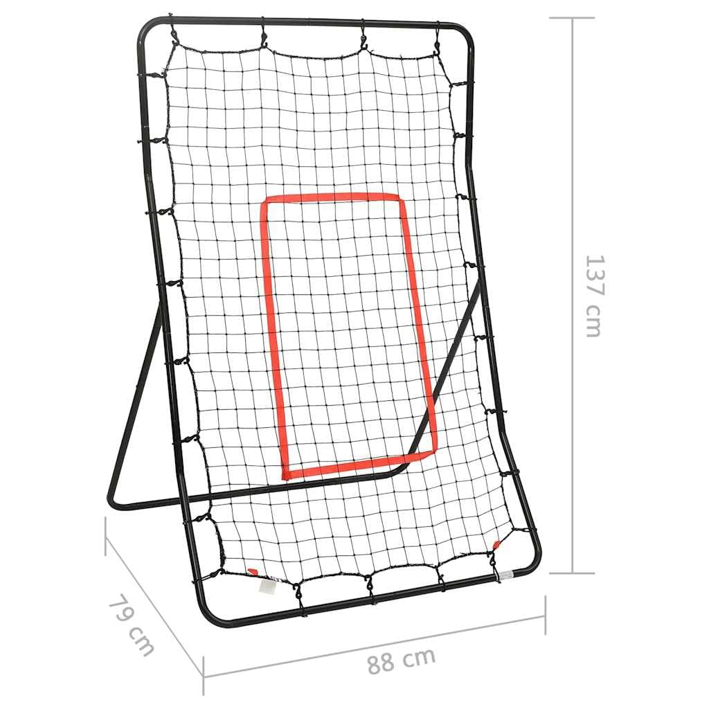 Softball Rebounder stalowa siatka treningowa, 88 x 79 x 137 cm, z taśmą celowniczą i gumowymi taśmami do bramki do piłki nożnej, bramki treningowej, gry podawania, dryblingu, wypoczynku i