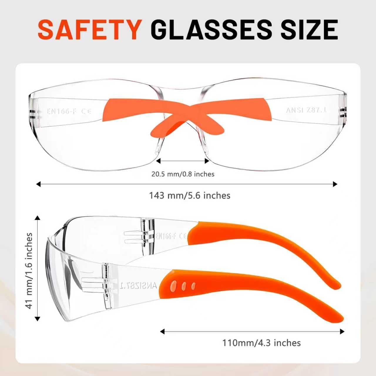Anti Fog Wraparound Safety Glasses Bulk, ANSI Z87.1 Certified for Construction, Yard Work, Laboratories - Image 2
