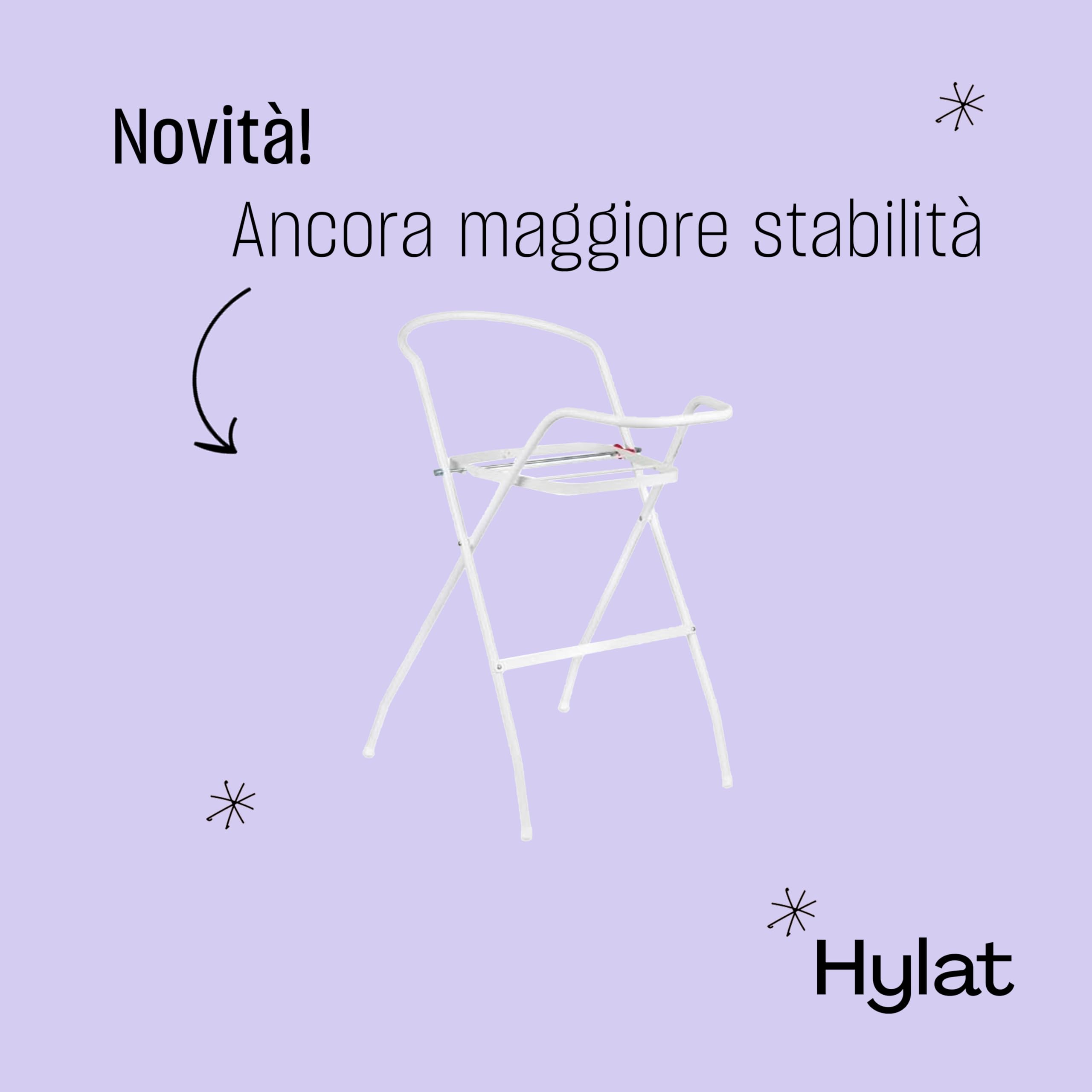 Hylat Baby Set da 7 pezzi: Vaschetta da bagno con supporto, sedile per il bagno e scarico, sedile WC bambini, vasino, scaletta bambini - Yeti Viola - Certificato TÜV Rheinland - Collezione Lite