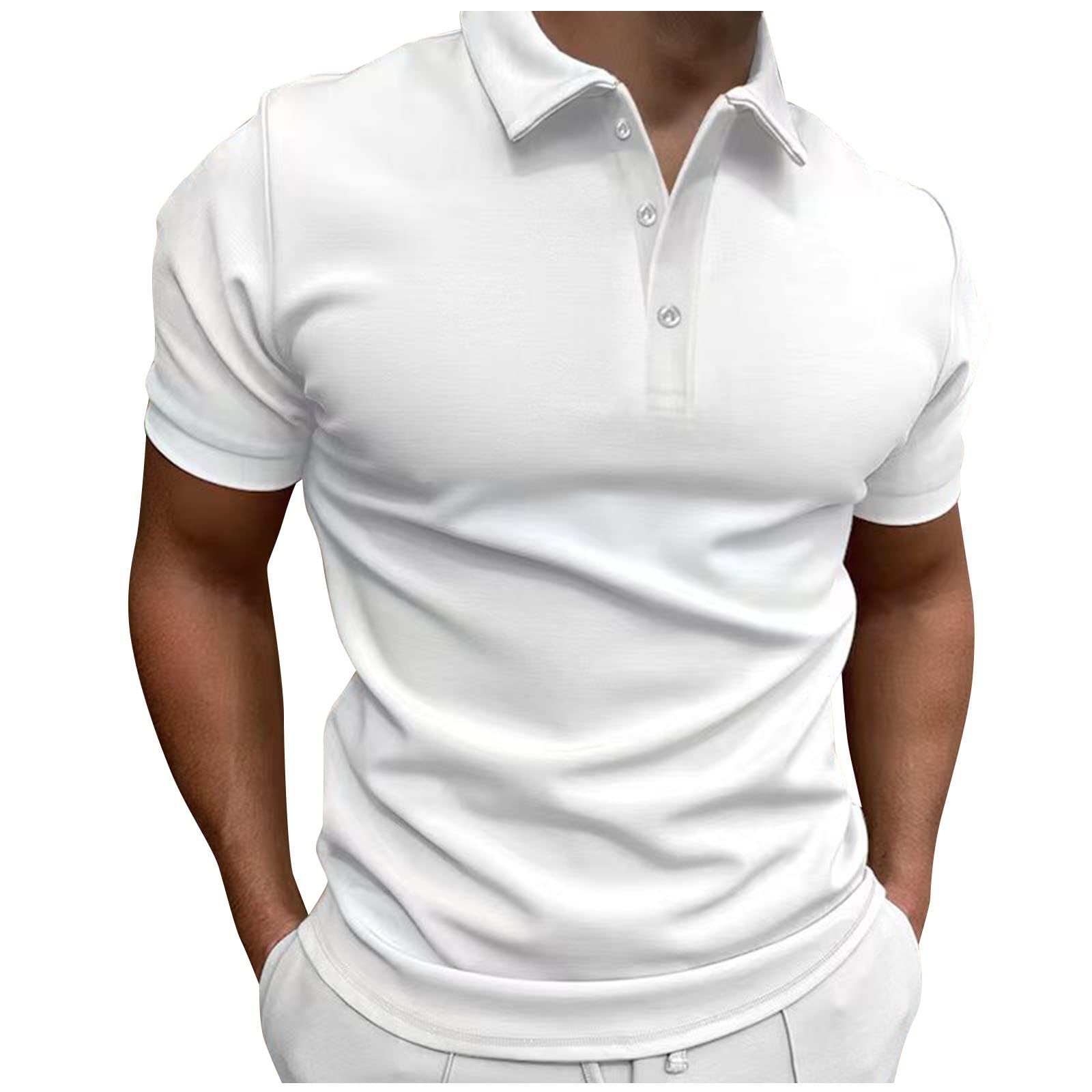 Generic Camiseta de Manga Corta Hombre - Golf Tennnis Deportivo Ajuste Delgado Polo Camisa Casual Color sólido Polos de Golf para Hombre Elegante Camiseta de Manga Corta para el Trabajo Formal
