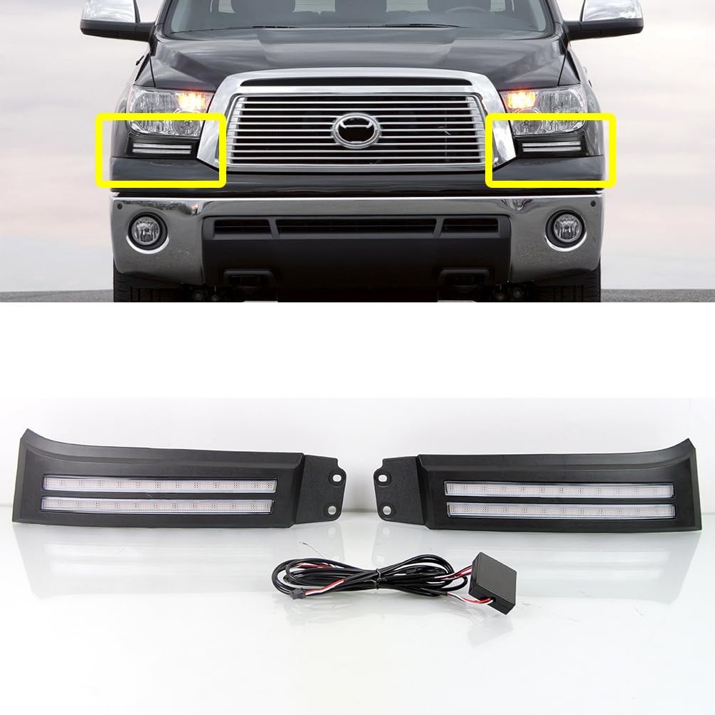 Car Led Daytime Lights Daytime Running Lights Fog Lights Assembly For 2007-2017 Toyota Sequoia DRL With Turn Signal Light