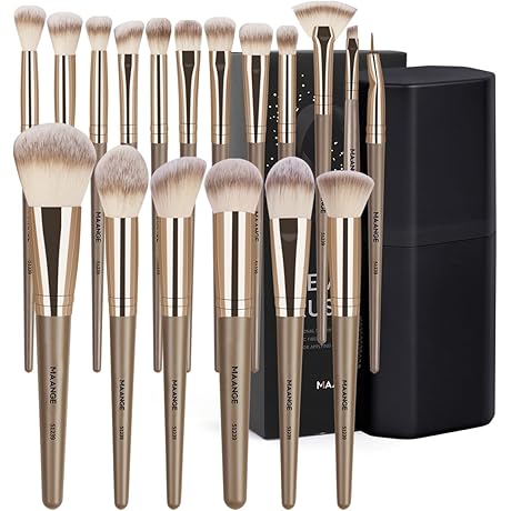 MAANGE Eyeshadow Makeup Brush Set: 18 Premium Synthetic Makeup Brushes for Eyeshadow, Powder, and Foundation