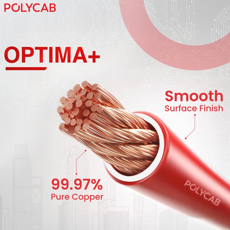 Image of Polycab OPTIMA+ 2.5sqmm 90M coil | Flame Retardant | 99.97% high purity copper | Rodent protection | PVC insulated housewire [Yellow],Pack of 12